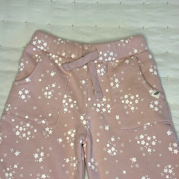 Easy Peasy Wide Leg Sweatpants Toddler Girls  2T Pink White Floral - Picture 2 of 6
